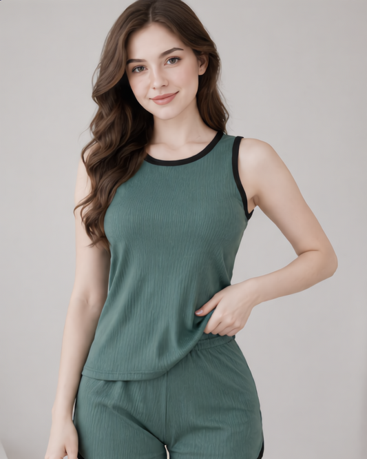 Ribbed Top & Shorts Co-ord Set