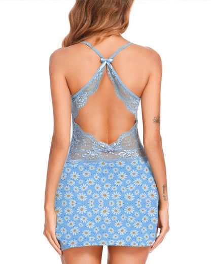 Sky Daisy Lace Floral Nightdress