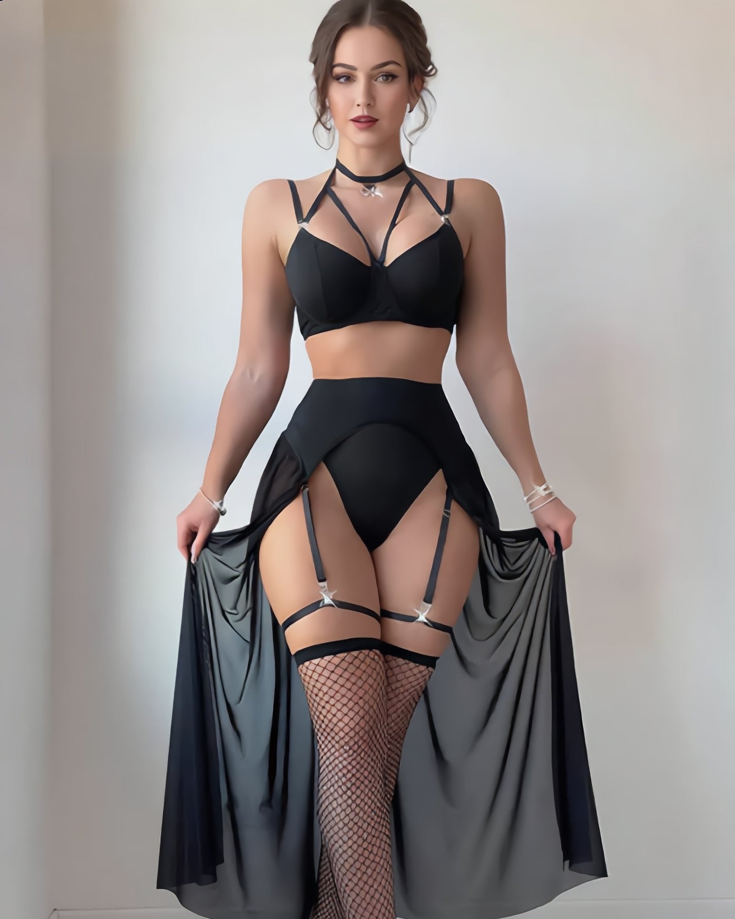 Midnight Elegance Garter Set